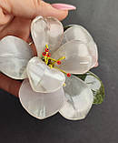 Квітка нефрит та рожевий кварц. Декор з натурального каменю. Амулет оберіг з нефриту та рожевого кварцу., фото 2