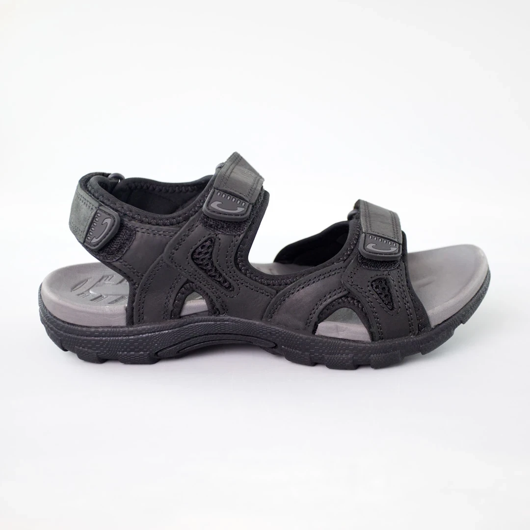 Шкіряні чоловічі літні босоніжки, сандалі на липучках на кожен день