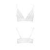 Еластичний топ з мереживом білий passion PS001 TOP size L Talla, фото 4