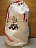 Великодній Рушник із вишивкою для Великодняного кошика 100% льон, фото 4