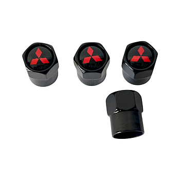 Ковпачки на ніпель з логотипом Mitsubishi, червоний логотип