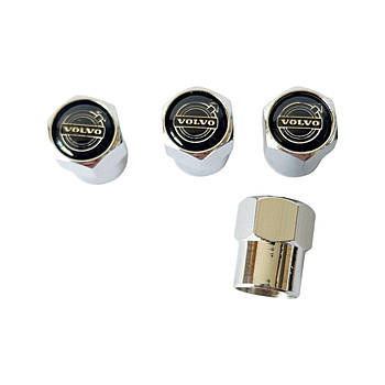 Ковпачки на ніпель хромовані з логотипом Volvo