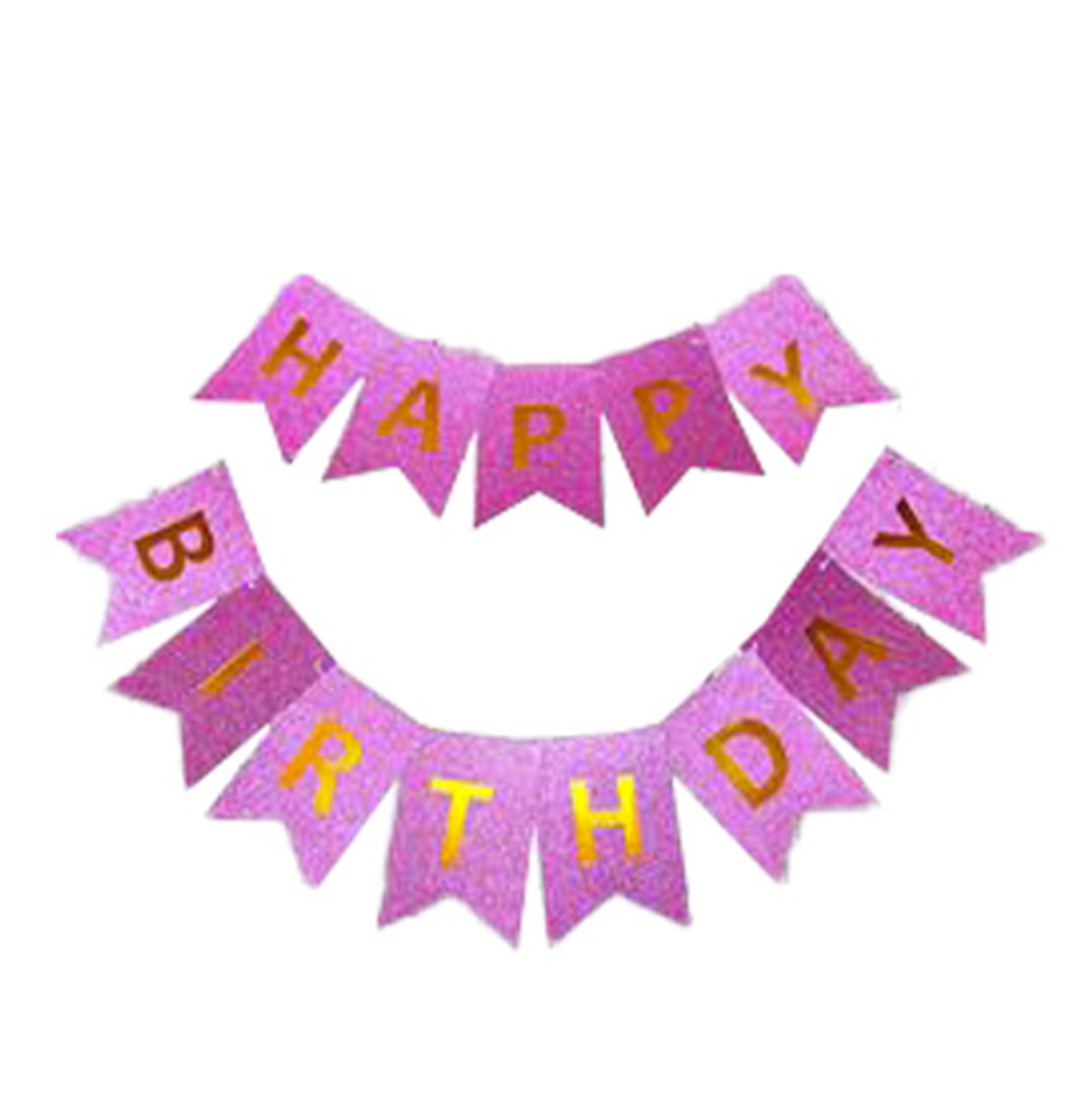 Розтяжка з прапорців HAPPY BIRTHDAY 5 м рожева