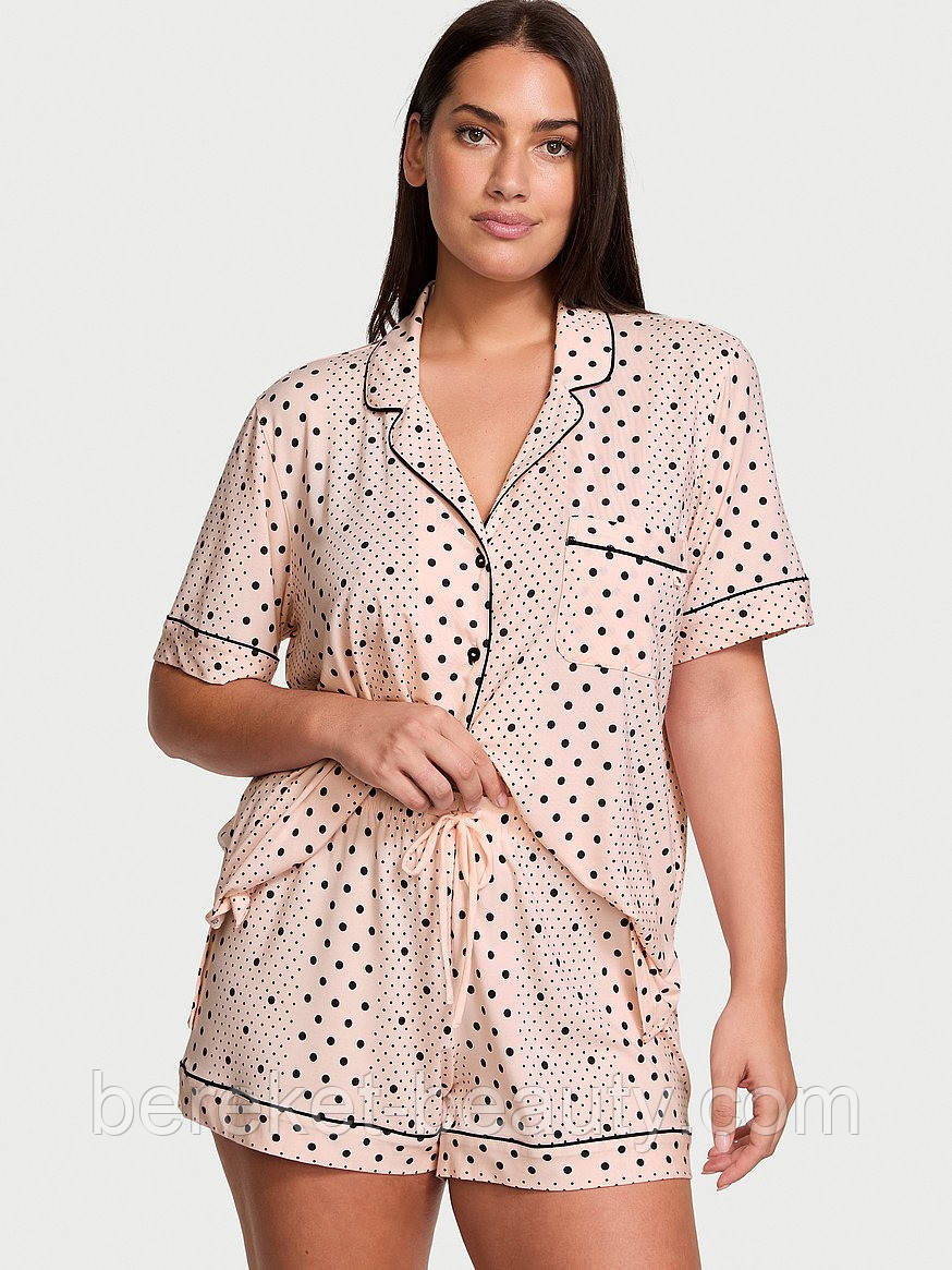 Піжама Victoria's Secret Modal Soft Short Pajama Set (PUREST PINK DOT STRIPES), S