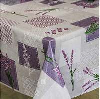 КЛЕЙОНКА для будинку кафе НА СТІЛ стиль Прованс в сіро-фіолетових кольорах з лавандою на гарній основі Декорама Ширина 1 м 40 см