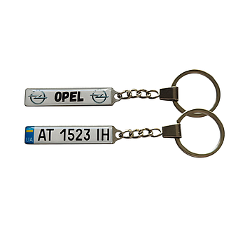 Брелок номер OPEL (Двосторонній Black), 1шт