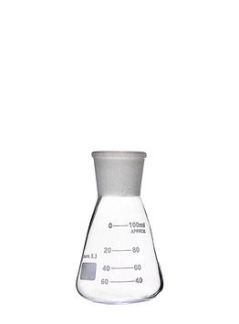 Колба конічна з мітками і шліфом 100 мл, 29/32, Boro 3.3. Код/Артикул 5009/100