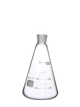 Колба конічна з мітками і шліфом 2000 мл , 29/32, Boro 3.3. Код/Артикул 5009/2000