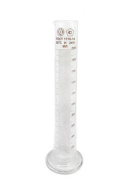 Циліндр з носиком і скляною основою 2000 мл Код/Артикул 1601/2000