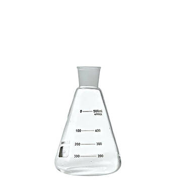 Колба конічна з мітками і шліфом 500 мл, 29/32, Boro 3.3. Код/Артикул 5009/500-29