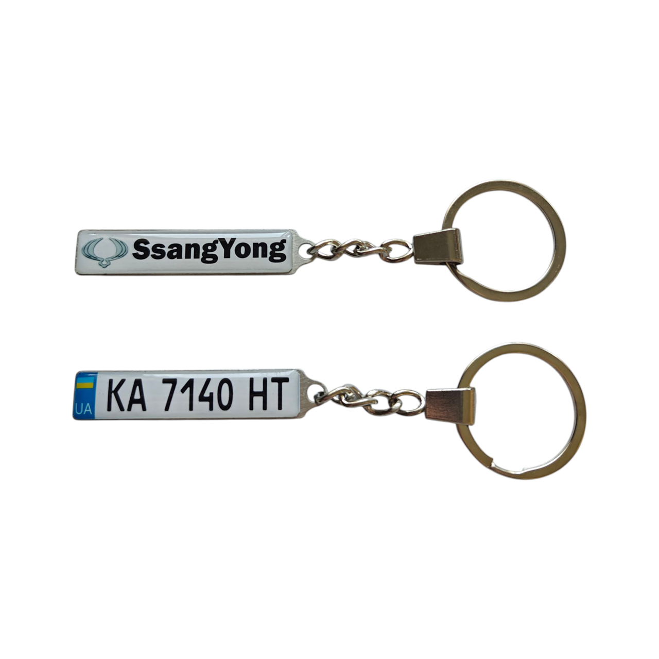 Брелок номер SsangYong (Двосторонній Black), 1шт