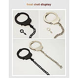 Наручник з ланцюжком та карабіном та ключиком чорний Roomfun Кайф, фото 3