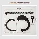 Наручник з ланцюжком та карабіном та ключиком чорний Roomfun Кайф, фото 5