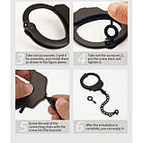 Наручник з ланцюжком та карабіном та ключиком чорний Roomfun Кайф, фото 9