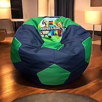 Безкаркасне крісло мішок м'яч Minecraft Оксфорд 600 XXL 150, синє