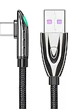 Боковий кабель Essager Bullet Train USB to Type C 6A 66W Cable 0.5 м Black, фото 2