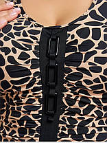 Цілисний купальник леопард Sisianna 3941 чорний 48 50 52 54 56 розмір, фото 5