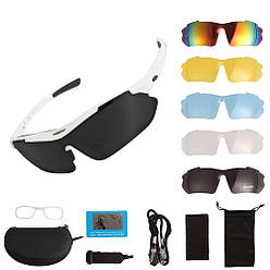 Захисні окуляри Solve тактичні white з поляризацією 5 лінз One size+