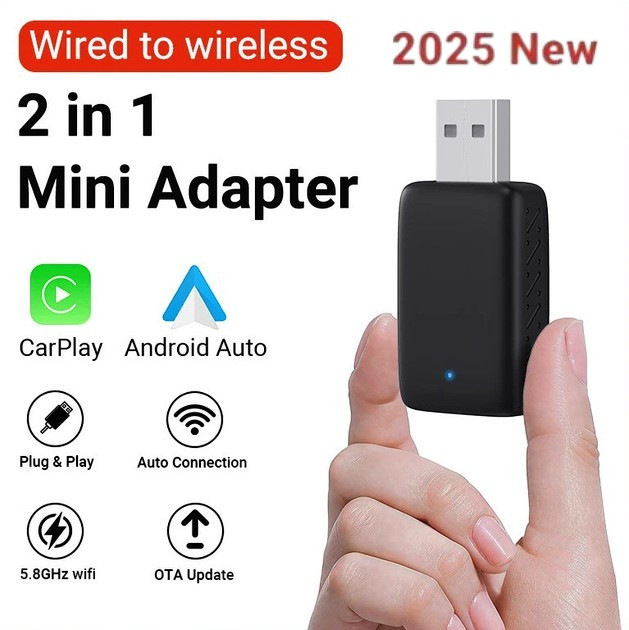 Адаптер бездротовий для Apple CarPlay та Android Auto 2in1 Smart Mini Box USB 5G WiFi Bluetooth