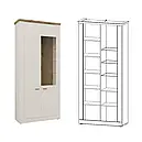 Пенал 2Д з ДСП/МДФ Орлеан Білий/Дуб Вікінг Сокме, фото 2