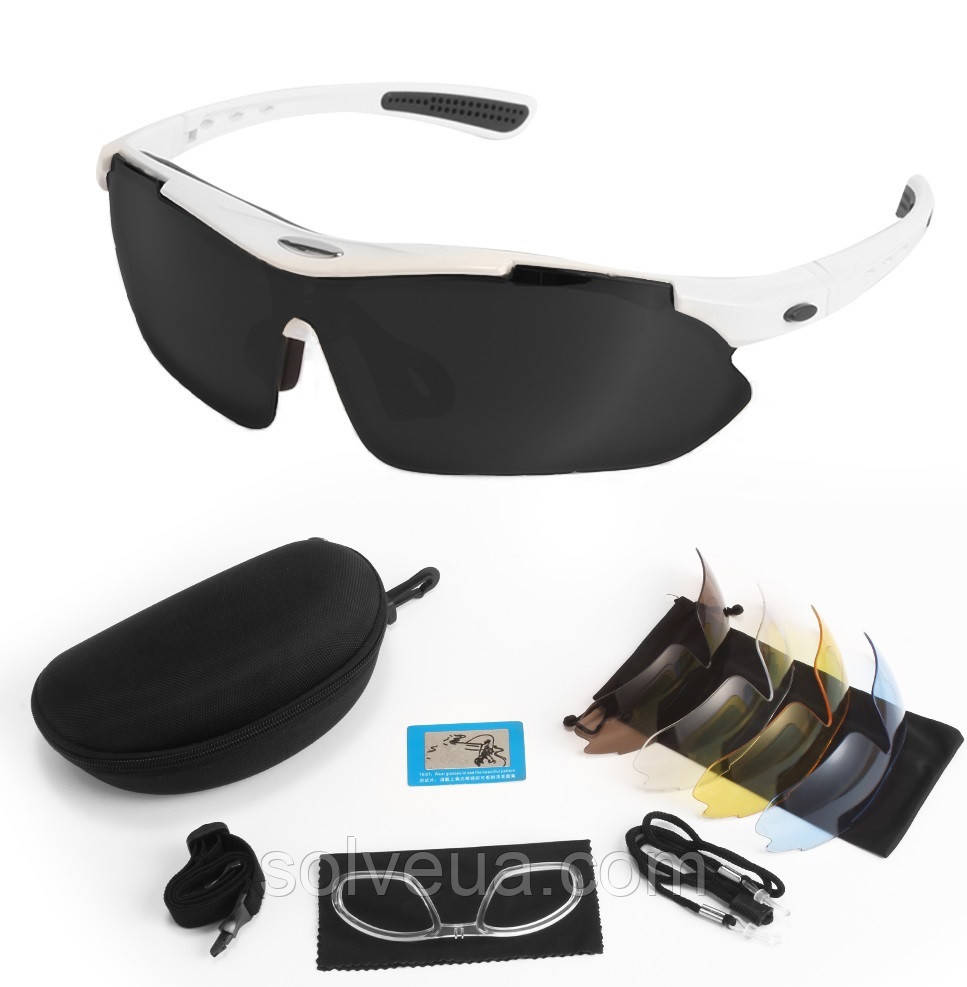 Захисні окуляри Solve тактичні White з поляризацією 5 лінз One size+ solve, фото 1