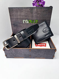 Подарунковий набір Levis (Ремінь + Гаманець)