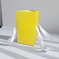 Коробка-трансформер подарункова з ручками (114х114х195мм.) жовта