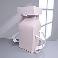 Коробка-трансформер подарункова з ручками (114х114х195мм.) ніжно-рожева