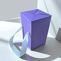 Коробка-трансформер подарункова з ручками (114х114х195мм.) лавандова