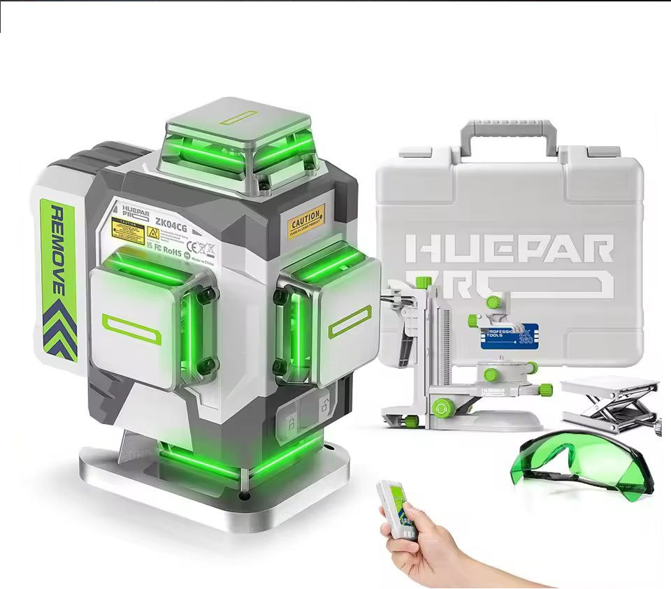 Лазерний рівень нівелір Huepar ZK04CG ВІДКАЛІБРОВАНИЙ, фото 1