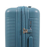 Валіза велика L поліпропілен синя 78х54х32+5/124л/4.8кг/Airtex 252, фото 8