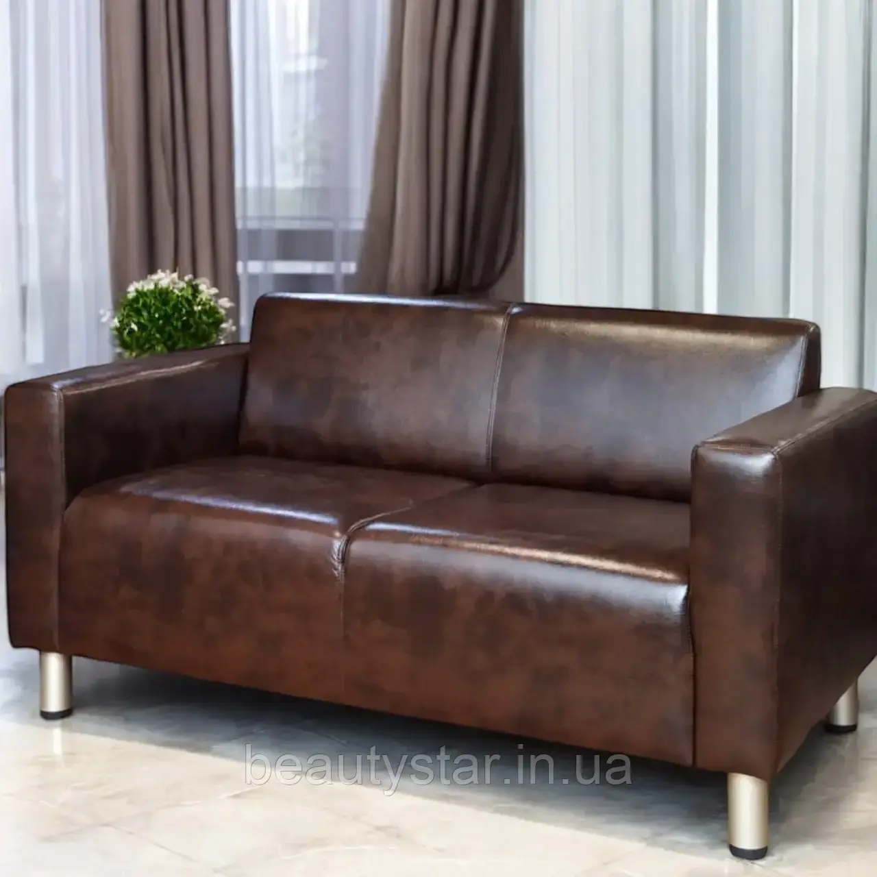 Двомісний диван Кристал для зони очікування М'який офісний диван з анатомічною спинкою, фото 1