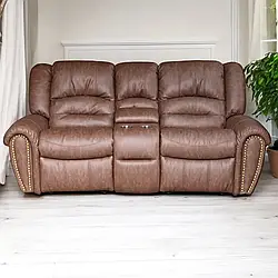 М'який диван-реклайнер SHЕFIELD DUO з центральним баром (ручне керування)