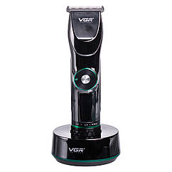 Професійна машинка для стрижки волосся та бороди VGR V-256 з LED-дисплеєм та підставкою