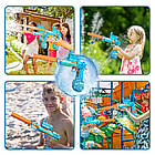 Водяний пістолет акумуляторний з резервуаром для води 425мл, USB / Електричний водний пістолет іграшковий, фото 4