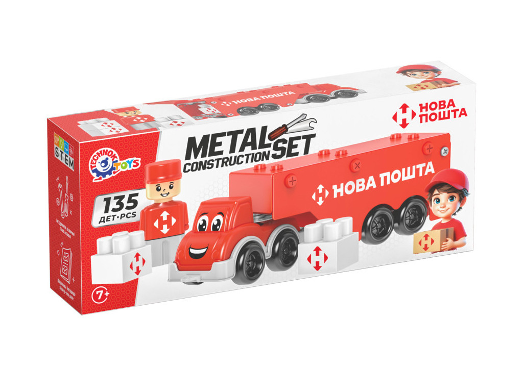 Конструктор металевий Нова пошта, 135 деталей, Технок 1416, фото 1