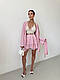 Жіночий ошатний легкий костюм на літо кімоно з довгим рукавом спідниця-шорти літній костюмчик віскозна жниварка, фото 5