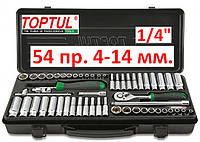 Набір торцевих головок 1/4, 54 пр., 4-14 мм Toptul GBA54400 (Код2181)