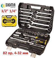 Набір інструмента 82 пр. 1/2, 1/4 Sigma 6001551 (Код2204)