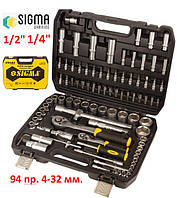 Набір інструмента 94 пр. 1/2, 1/4 Sigma 6003761 (Код2212)