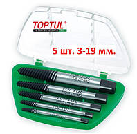 Набір екстракторів для пошкоджених болтів і гайок 5 шт. 3-19 мм Toptul JGAW0501 (Код3751)