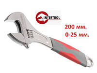 Ключ разводной 200 мм. захват 0-25 мм. обрезиненная ручка Intertool XT-0020 (Код1787)