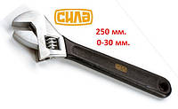 Ключ розвідний 250 мм. захват 0-30 мм. прогумована ручка Сила 310657 (Код1788)
