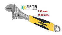 Ключ розвідний 250 мм. захват 0-30 мм. прогумована ручка Sigma 4101031 (Код1789)
