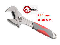 Ключ розвідний 250 мм. захват 0-30 мм. прогумована ручка Intertool XT-0025 (Код1790)