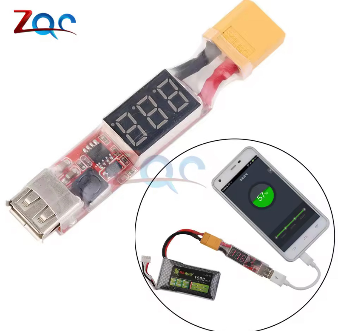 Перетворювач живлення XT60 → USB-A/C PD3.0 QC3.0, 25 Вт, 7-27 В, заряджання телефонів від FPV АКБ