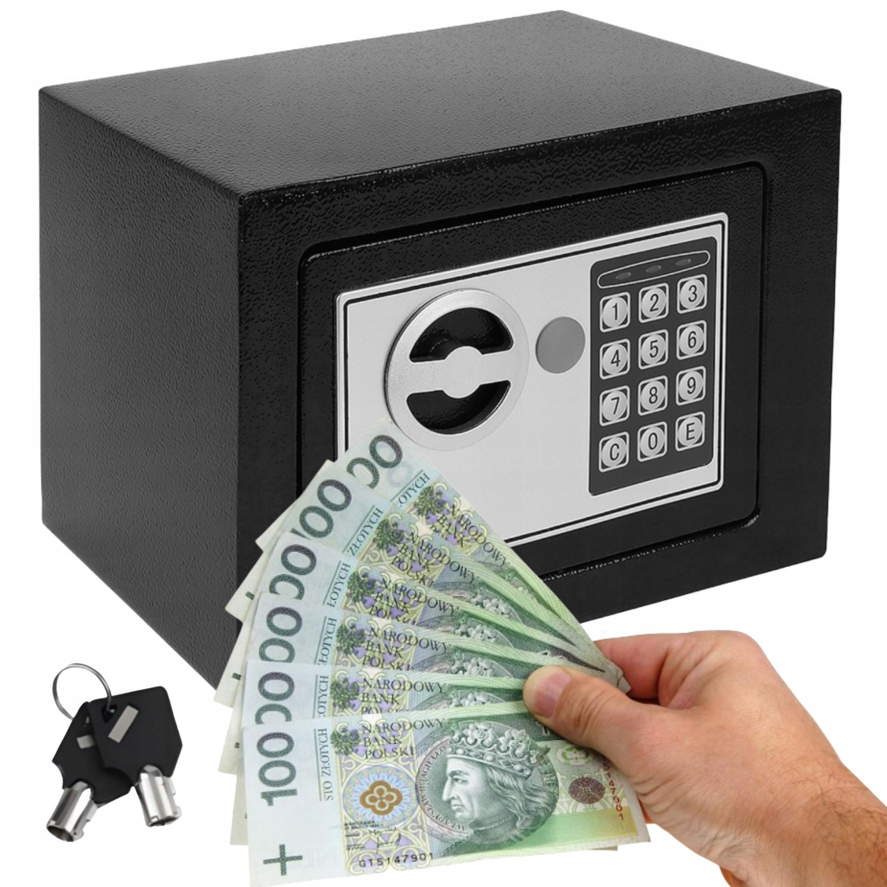 Сейф‑скринька Malatec S8799 — код + ключ, настінний, 23×17,5×17 см, фото 1