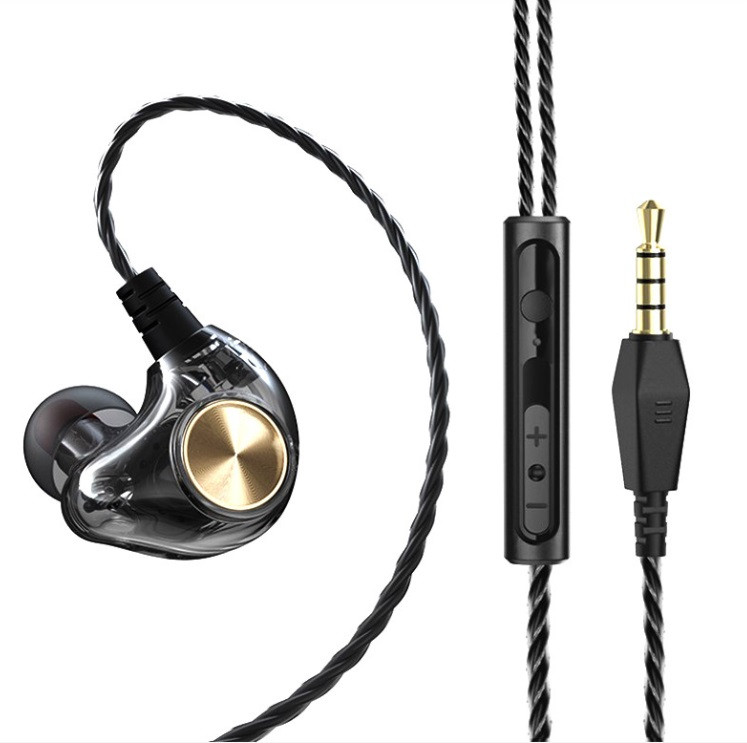 Провідна прозора гарнітура FONGE K1 Black 3.5mm вакуумні навушники з мікрофоном, фото 1