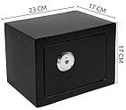 Меблевий сейф Malatec S8800 — чорний, 23×17×17 см, ключовий замок, фото 5