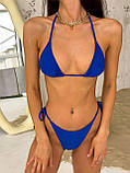 Синій купальник з топом з довгими рукавами, синій купальник для загару, фото 6